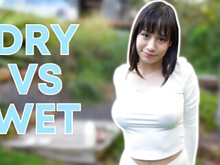 4K Milk vs Water Transparent White Outfit Wet vs Dry Try on Haul with Elixir Elf