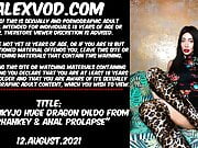 Hotkinkyjo – huge dragon dildo from MrHankey & anal prolapse