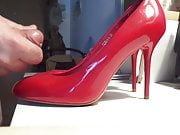 my first cum over red heels