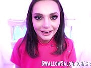 AFTEN OPAL SUCKS OFF LARGE COCK at SWALLOW SALON