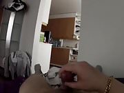 Having fun with my self by stroking my dick