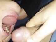 annoying girl suck and take cum in mouth