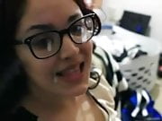 Cutey Is Happy To Get Cum Sprayed On Her Glasses