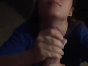 Cum hater - Two hand handjob, aiming at her face..Dislike!