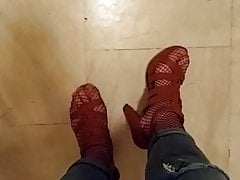 Greek Trans Cumming Outdoor (Heels, Fishnet) - sandals1love