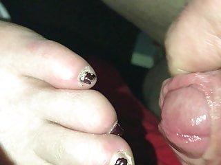 Amateur milf with black toe nails...