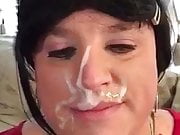 sissy with cum on face 
