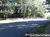 A Sexy Black Girl Flash Her Big Butt In The Road