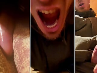 Horny guy fucks the bed and moans! Fucking pillow! I cum without using my hands