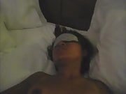 sexy blindfolded asian girl with older white man