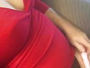 Red dress and vibrator