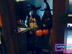Wife Porn by Wifebucket - My wife and her stepsister surprised me for Halloween