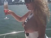 French Beyonce nude on boat (DRUNK)