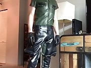 Posing in rubber gear..thinking I'm tough..but I'm a faggot