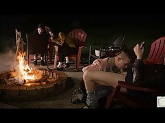 Campfire blowjob with smores and harp music 