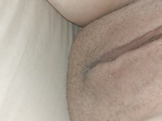 Wifes chubby pussy from behind