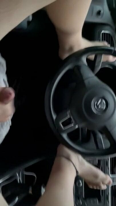 German young boy wanks naked in public parking lot