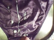 cum on purple satin panties with slowmo at end