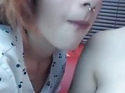 Girls kissing naked on webcam!