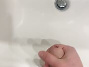 Cumshot in the bathroom