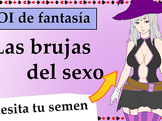 Spanish JOI con una bruja. Tu ama necesita semen.