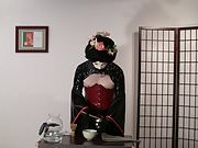 The latex concubine performs the Japanese Tea Ceremony