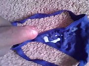 cum on blue vs thong panty