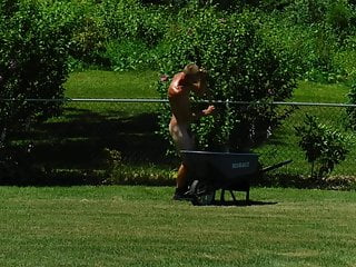 Jeremiah, my naked landscaper, working outside