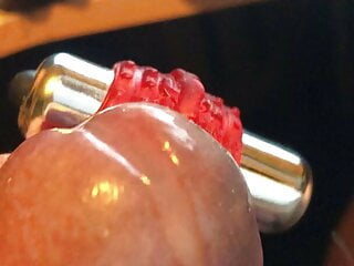 Cum shot using vibrating cock ring