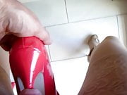 her new red heels inside my cock