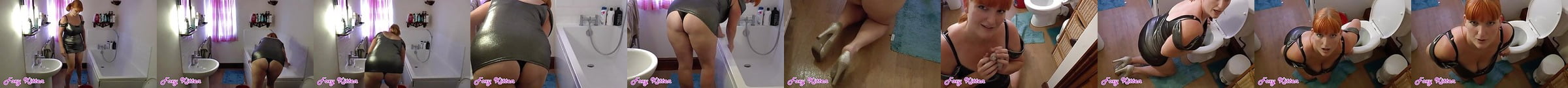 British Milf Diamond Works Her Nyloned Fanny On Toilet