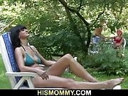 Guy sees his mom and teen lesbian toying