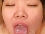 Asian college amateur huge facial cum shot 