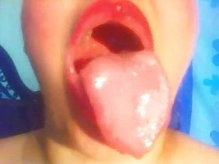 Wet Lips, Amateur, Drooling, Red Lipstick