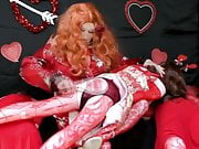  sissy Valentines Day cosplay with 3 blow up dolls part 2 