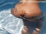 Masturbating in the pool in the sun