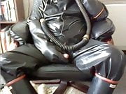Cock play in new gasmask.