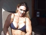 FBB with Big Tits and Pecs Flexes