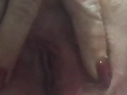 Milf plays with pussy close up 