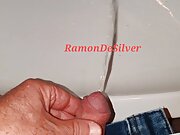Master Ramon pisses in the sink, very hot