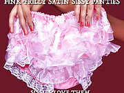 Sissy Pantyboy loves pink satin frilly panties