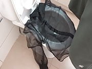 piss on black sheer blouse