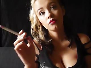 Sapphire Blue, Smoking, Hottie, Close up, Femdom