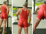 Regular workout in red Bumchums singlet