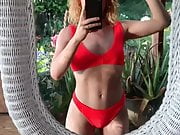 Jane Levy in a red bikini 09-16-2019