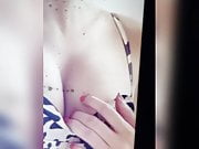 Sexy girl nira fatehi cumtribute on her boobs