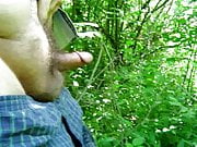 Jerking in the woods with a small cock