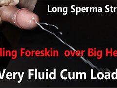 Foreskin Rolling over Mushroom Head cumming very fluid load POV w Live Audio