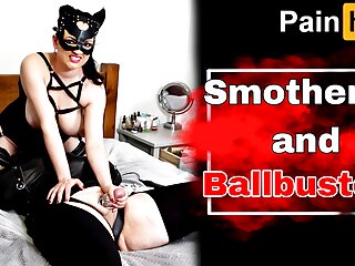 Femdom Smother, British, Ballbusting, Femdom Mistress, Slaves