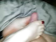 Footjob from wife
